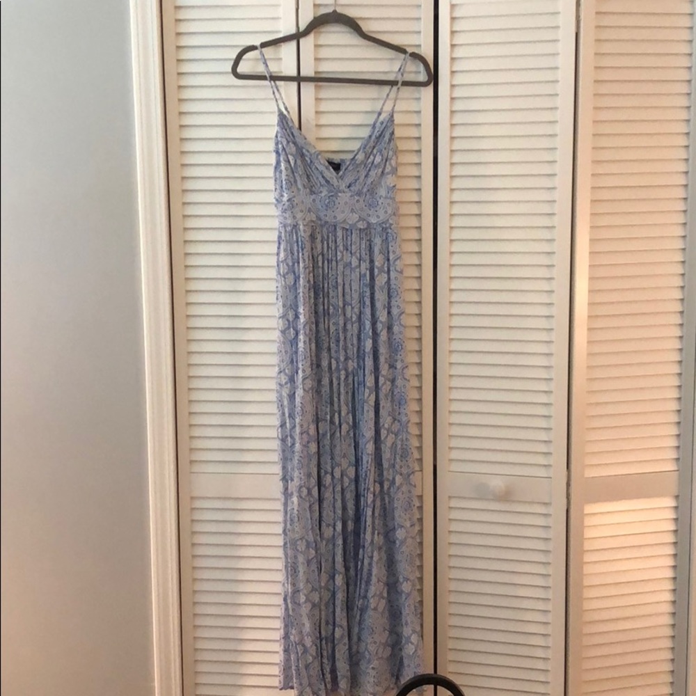 New Look Blue & White Printed Maxi Dress